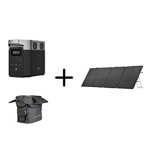 Kit Delta 2 + Placa Solar 220W + Bolsa Impermeável - EcoFlow