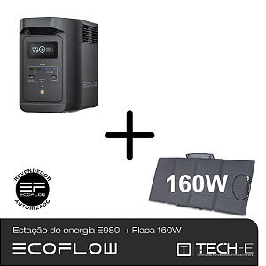 Kit Estação De Energia Portátil - E980 + Placa Solar 160W - EcoFlow