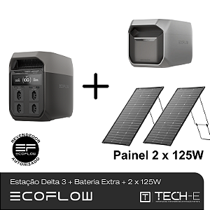 Kit Delta 3 + Bateria Extra D3 Plus + 2 x Painel 125W