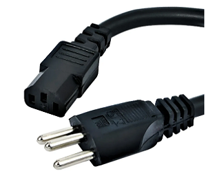Cabo De Alimentação Tripolar 1,5mm Plug 10 Amperes 1,5M