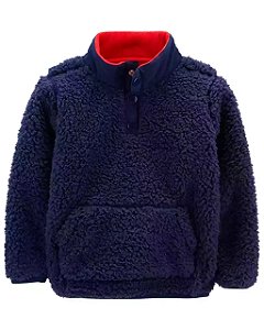 Blusa Carters Sherpa Infantil Azul Marinho