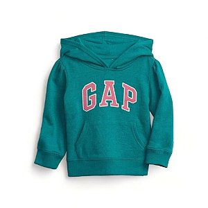 Blusa GAP Moletom Bebe Verde com Rosa