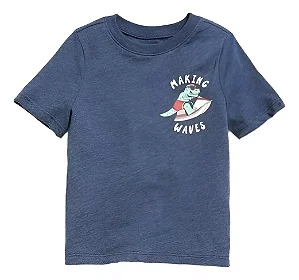 Camiseta GAP Infantil Manga Curta Azul Dinossauro - Old Navy
