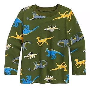 Camiseta GAP Bebe Manga Longa Verde Dinossauro - Old Navy