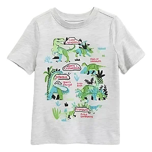 Camiseta GAP Infantil Manga Curta Cinza Dinossauros - Old Navy