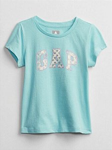 Camiseta GAP Bebe Manga Curta Logo Azul Claro