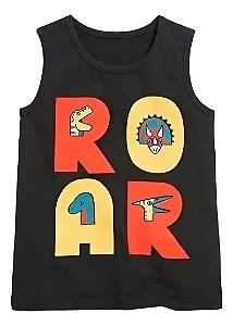 Camiseta GAP Bebe Manga Regata Preto Dinossauro - Old Navy