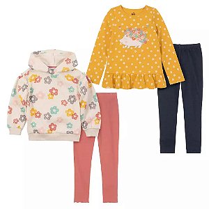 Conjunto Kids Headquarters Infantil 4 pecas Flores