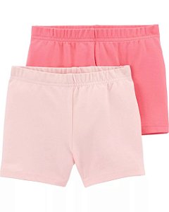 Kit Bermuda Carters Infantil 2 pecas Rosa