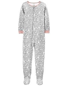 Macacão Carters Fleece Infantil Cinza Bailarina Glitter