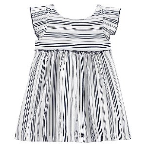 Vestido Carters Branco com Listras Azul + calcinha