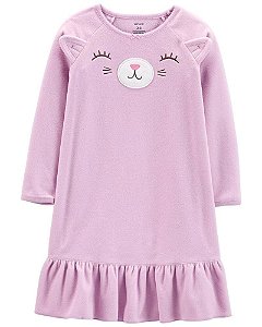 Pijama Carters Infantil Fleece Vestido Gatinha