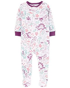 Macacão Carters Fleece Bebe Dinossauro Roxo