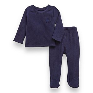 Conjunto GAP Bebe Fleece Azul Ursinho Calca e Blusa