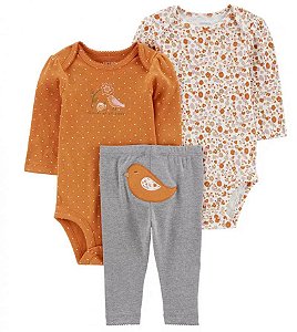 Conjunto Carters 3 pecas Longo Trio Passarinho