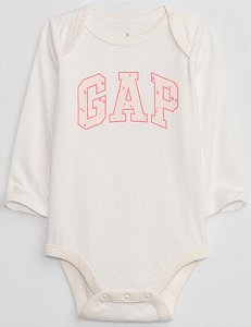 Body GAP Manga Longa Logo GAP Rosa