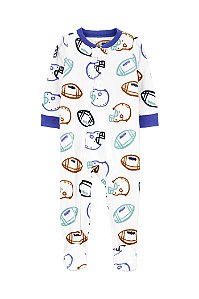 Macacão Carters Fleece Infantil Futebol Americano Branco
