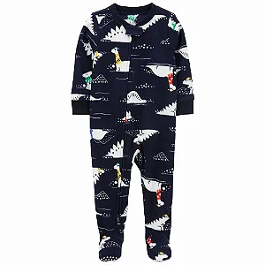 Macacão Carters Fleece Infantil Dinossauro Preto