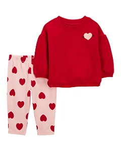 Conjunto Carters 2 pecas Casaco Moletom Coracao