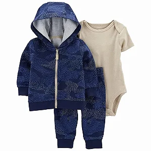Conjunto Carters 3 pecas Casaco Azul Camuflado