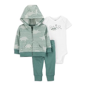 Conjunto Carters 3 pecas Casaco Verde Dinossauro