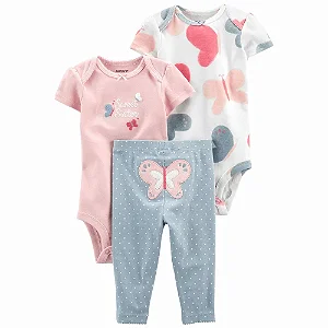 Conjunto Carters 3 pecas Longo Trio Borboleta