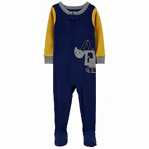 Macacão Carters Infantil Azul Escavadeira