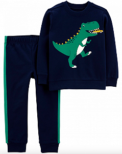 Conjunto Carters 2 pecas Longo Jacare Azul