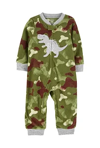 Macacão Carters Fleece Bebe Dinossauro Camuflado
