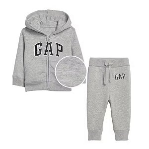 Conjunto GAP Moletom Bebe Zíper Cinza e Azul