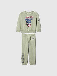 Conjunto GAP Moletom Infantil Verde Disney Capitao America Ed Ltda Marvel