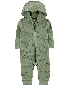 Macacão Carters Bebe Jumpsuit Dinossauro Verde