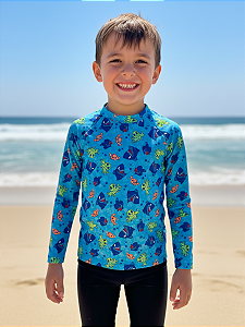 Blusa Térmica Infantil Menino Estampada Proteção UV50+ Praia e Piscina Segunda pele Lavin Basic 15-TE