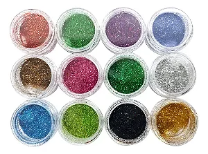 KIT COM 12 GLITTER DIVERSOS