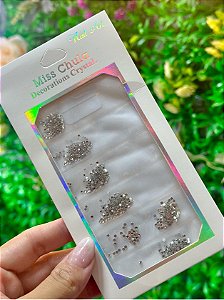 PEDRINHAS STRASS PRATA COM 6 TAMANHOS