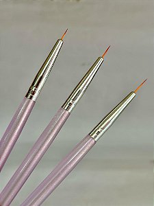 KIT 3 PINCÉIS FINO ROSA P/ DECORAÇÃO