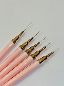 KIT 5 PINCEIS EXTRA FINO ROSA HELEN COLOR