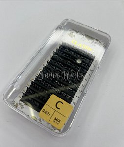 CÍLIOS POSTIÇOS CLASSIC PRETO MIX 9-14 CURVATURA E ESPESSURA C 0.07 CHERRY LASH