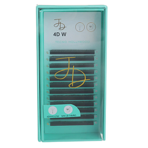 CÍLIOS TECNO HOLLYWOOD 4D W 0,07 CURVATURA M TAMANHO MIX 8-14 JÉSSICA DEMETI