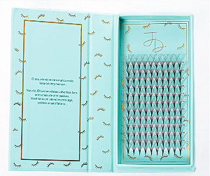 EXTENSÃO DE CÍLIOS TECNO FANS 16D VOLUME RUSSO D 0.05 TAMANHO ÚNICO 120 FANS - 10MM