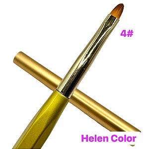PINCEL DOURADO C/ TAMPA LINGUA DE GATO HELEN COLOR