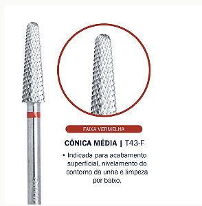 BROCA CONICA MEDIA TUNGSTENIO- FAIXA VERMELHA