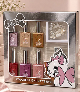 KIT ESMALTE COM 6 MAGNETICO MEOW BELLA ROSA