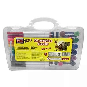 Maleta Kit Artistico Escolar 54 Peças Kaz