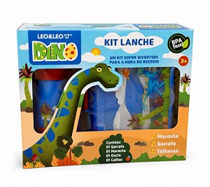 Kit Lanche Dinossauro Infantil com Garrafinha e Marmita BPA Free