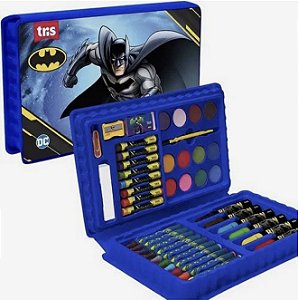 Kit Artístico Infantil Batman com Maleta de Pintura e Desenho – Estojo Completo para Colorir