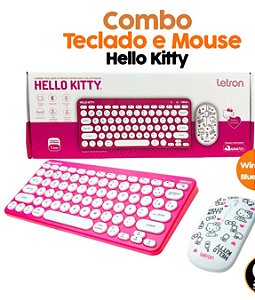 Kit Teclado e Mouse Wireless Hello Kitty Bluetooth Rosa – Edição Limitada para Notebook e PC