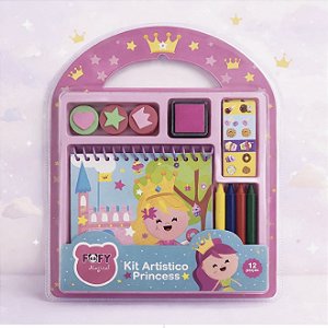 Kit Artístico Infantil Princesa com Canetinhas e Carimbos – Papelaria Criativa para Crianças