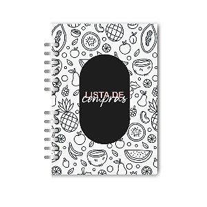 Caderno lista de compras Branco com preto