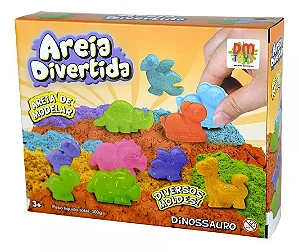 Areia Divertida Dinossauro 300g Dm Toys Cinetica Brinquedo sensorial
